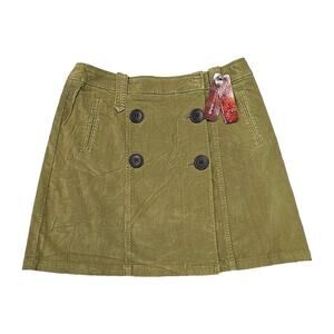 Jones Wear Jeans Women's Corduroy Short Skirt Size 14 Pockets Olive Green NWT